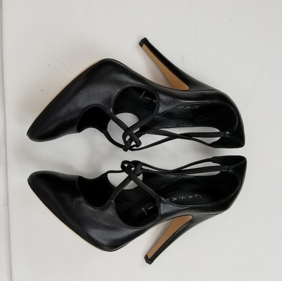 Casadei Black Leather Strappy Heels Pumps size 37 - Picture 6 of 10